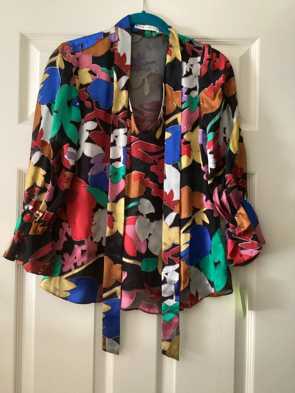 Alice & Olivia Colorful Floral Blouse
